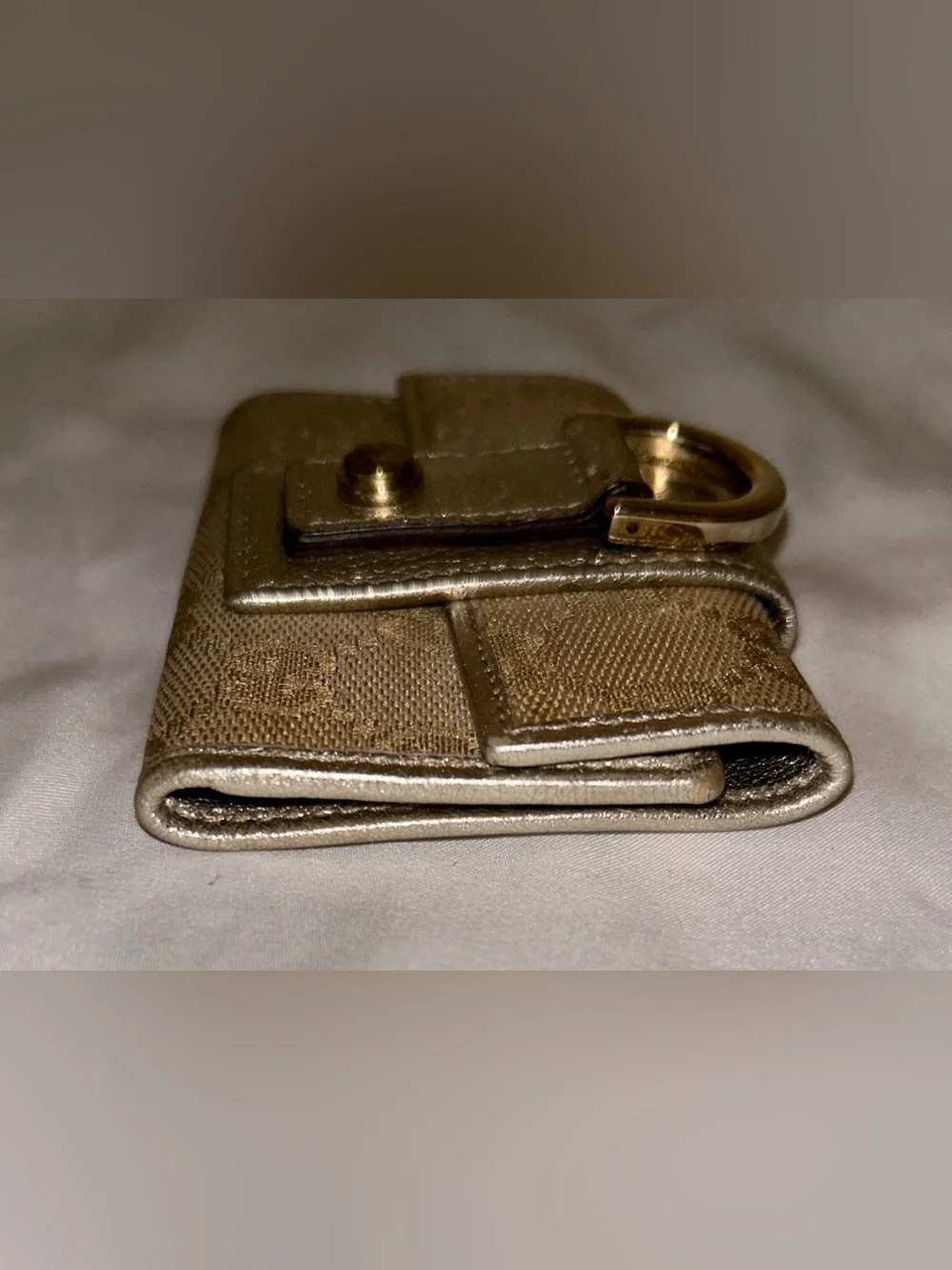 Gucci Key Case with D-Ring, Abbey Line, 141419, Unisex GG Canvas